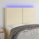 vidaXL Tête de lit à LED Crème 144x5x118/128 cm Similicuir