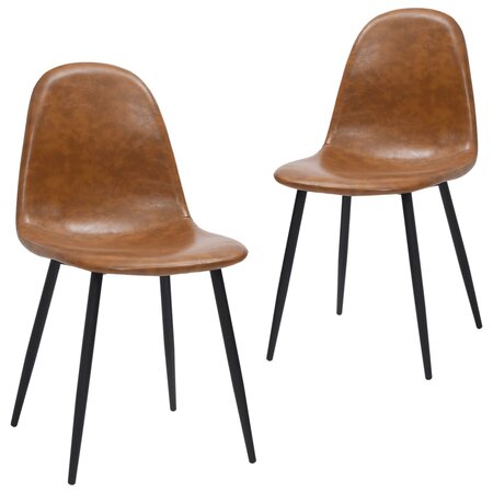 vidaXL Chaises à manger lot de 2 45x53 5x83 cm marron brillant