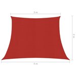 vidaXL Voile d'ombrage 160 g/m² Rouge 3/4x2 m PEHD