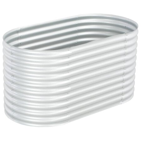 vidaXL Lit surélevé de jardin 160x80x81 cm Acier galvanisé Argenté