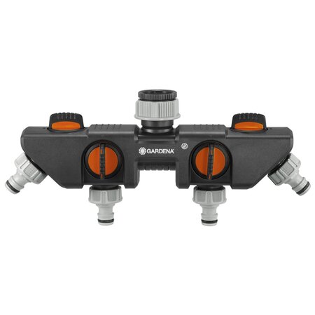 Gardena distributeur d'eau à quatre canaux noir et orange 8194-20