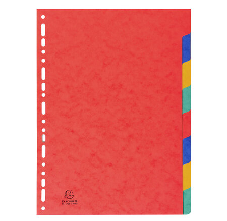 Intercalaires Carte Lustrée 225g 8 Positions - A4 - Blanc - X 25 - Exacompta