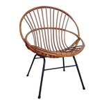 Fauteuil en rotin laqué et métal