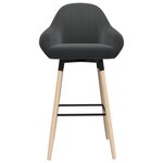 vidaXL Tabourets de bar lot de 2 gris foncé tissu