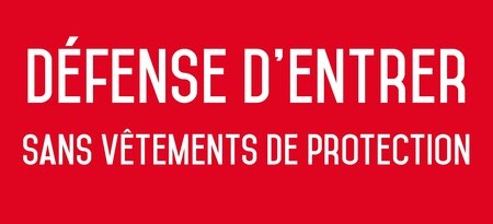 Autocollant vinyl - défense d'entrer sans vêtements de protection - l.200 x h.100 mm uttscheid