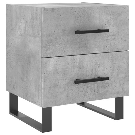 vidaXL Table de chevet gris béton 40x35x47 5 cm bois d’ingénierie