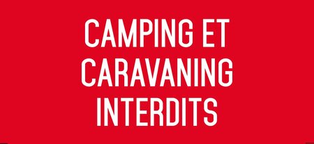 Autocollant vinyl - camping et caravaning interdits - l.200 x h.100 mm uttscheid