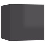 vidaXL Meubles TV muraux 4 Pièces Gris brillant 30 5x30x30 cm
