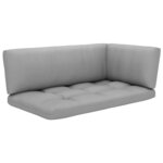 vidaXL Canapé d'angle palette de jardin Gris Bois de pin imprégné