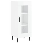 vidaXL Buffet haut Blanc brillant 34 5x34x180 cm Bois d'ingénierie