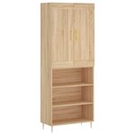 vidaXL Buffet haut Chêne sonoma 69 5x34x180 cm Bois d'ingénierie