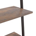 vidaXL Étagère inclinée à 4 niveaux Marron foncé et noir 64x34x150 5cm