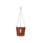 ELHO Pot de fleurs a suspendre Greenville 24 - Extérieur - Ø 23,9 x H 20,3 cm - Marron brique
