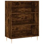 vidaXL Buffet haut Chêne fumé 69 5x34x180 cm Bois d'ingénierie