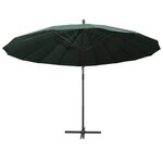 vidaXL Parasol suspendu Vert 3 m Aluminium