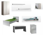 Chambre complete Lara avec etageres