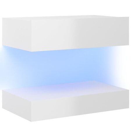 vidaXL Table de chevet Blanc brillant 60x35 cm Aggloméré