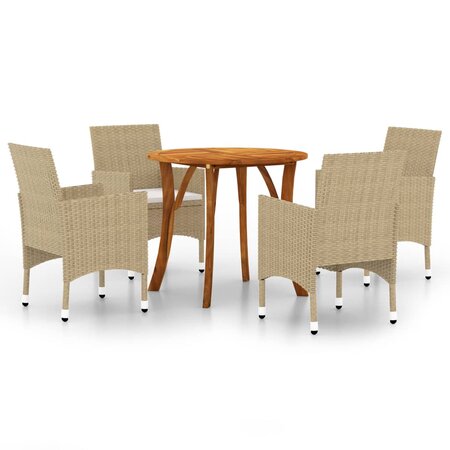 vidaXL Ensemble de salle à manger de jardin 5 Pièces Beige