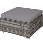 Tectake Salon bas de jardin MILAN 5 places - gris