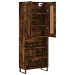 vidaXL Buffet haut Chêne fumé 69 5x34x180 cm Bois d'ingénierie