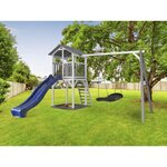 AXI Structure de jeu Beach Tower avec balancoire nid ovale Roxy Gris Blanc avec toboggan Bleu
