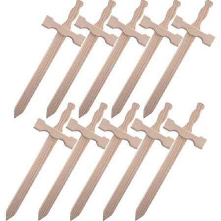 10 épées en bois 39 x 13 cm