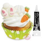 Décors sucrés lapin et carotte + Stylo de glaçage noir