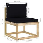 vidaXL Salon de jardin 10 Pièces avec coussins bois de pin imprégné