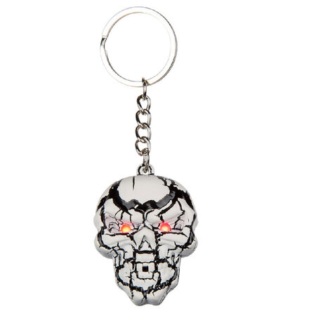 Porte clefs en forme de crâne blanc et noir