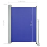 vidaXL Auvent latéral rétractable de patio 100x300 cm Bleu