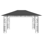 vidaXL Belvédère avec moustiquaire 4x3x2 73 m Anthracite 180 g/m²