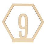 Set 15 Chiffres 10 5X10 Cm - Bois