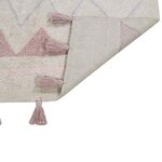 Tapis coton motif indien - beige rose - 120x160