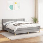 vidaXL Lit à sommier tapissier avec matelas Gris clair 180x200cm Tissu