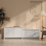 vidaXL Meuble TV Blanc brillant 146 5x35x50 cm Aggloméré