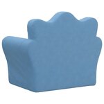 vidaXL Canapé pour enfants Bleu Peluche douce