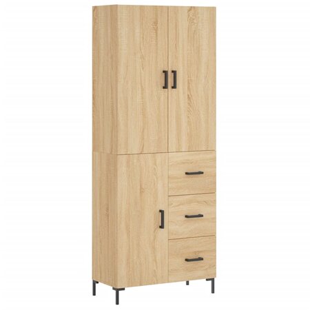 vidaXL Buffet haut Chêne sonoma 69 5x34x180 cm Bois d'ingénierie