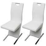 vidaXL Chaises à manger lot de 2 blanc similicuir
