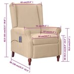 vidaXL Fauteuil de massage inclinable taupe microfibre