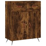vidaXL Buffet haut Chêne fumé 69 5x34x180 cm Bois d'ingénierie