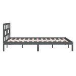 vidaXL Cadre de lit Gris Bois massif 150x200 cm Très grand
