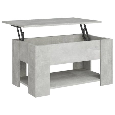 vidaXL Table basse Gris béton 79x49x41 cm Bois d'ingénierie