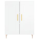 vidaXL Buffet haut Blanc brillant 69 5x34x180 cm Bois d'ingénierie