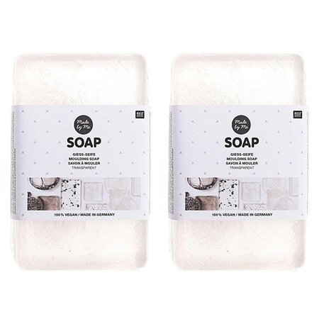 2 savons à mouler transparents 100  vegan x 250 g