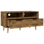 vidaXL Meuble TV Chêne fumé 90x40x48 5 cm Aggloméré