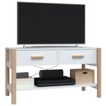 vidaXL Meuble TV Blanc 82x38x45 cm Bois d'ingénierie