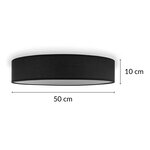 Smartwares plafonnier 50x50x10 cm noir