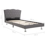 vidaXL Cadre de lit Gris clair Tissu 90 x 200 cm