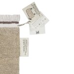 Tapis en laine beige foncé à franges blanc cassé - 170 x 240 cm