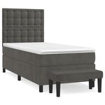 vidaXL Lit à sommier tapissier avec matelas Gris foncé 100x200 cm
